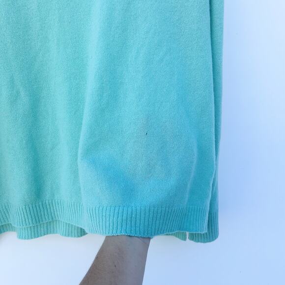 LUIV Firenze Feather Italian Cashmere Sweater Top Long Sleeve Teal Large - Picture 13 of 14